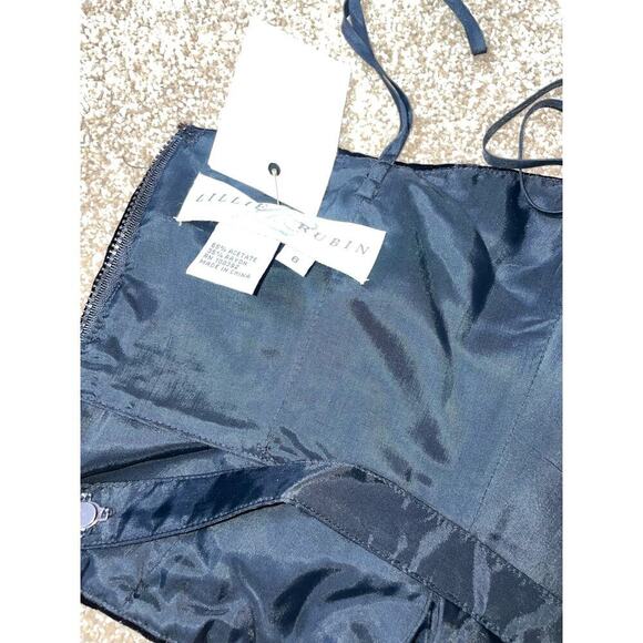 LILLIE RUBIN BUSTIER CORSET STRAPLESS black NEW black floral sequined SZ 8 - Picture 5 of 8